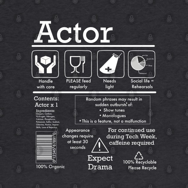 Actor Care Instructions for Theatre Lovers by Fun4theBrain